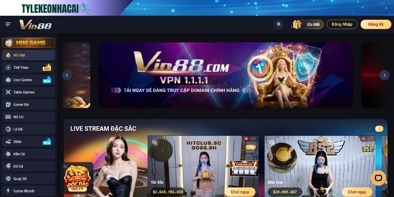 Website chuẩn quốc tế, phù hợp với mọi đối tượng người chơi