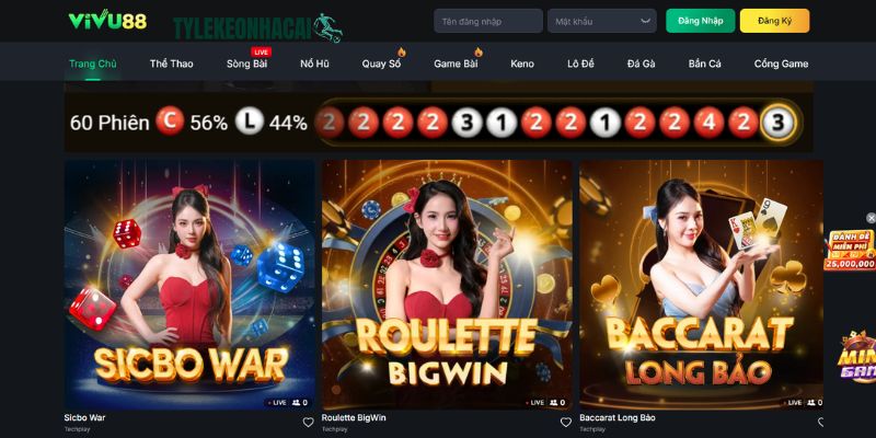 Giao diện VIVU88 gây ấn tượng như thế nào đối với người chơi?